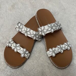 Elegant White Floral Sandals